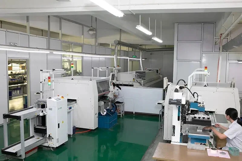 SMT workshop where lamp circuit boards are produced
