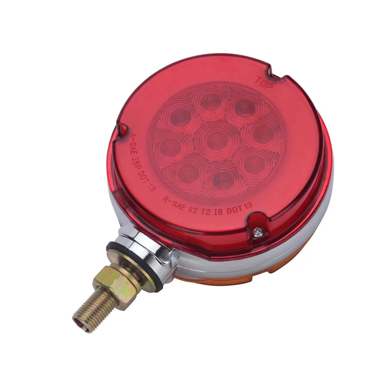 Dual face round LED side marker lamp for trucks - product photo