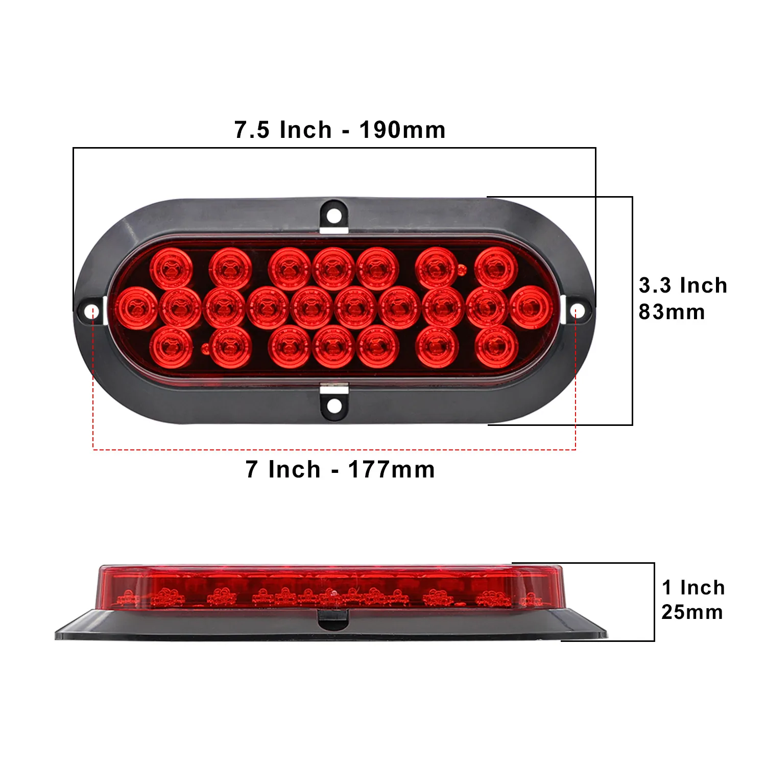 F3 Piranha 24 LED stop turn tail light - angled view
