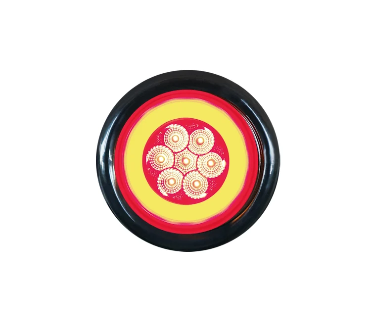 4 inch round 7 LED tail lamp for trucks - angled view