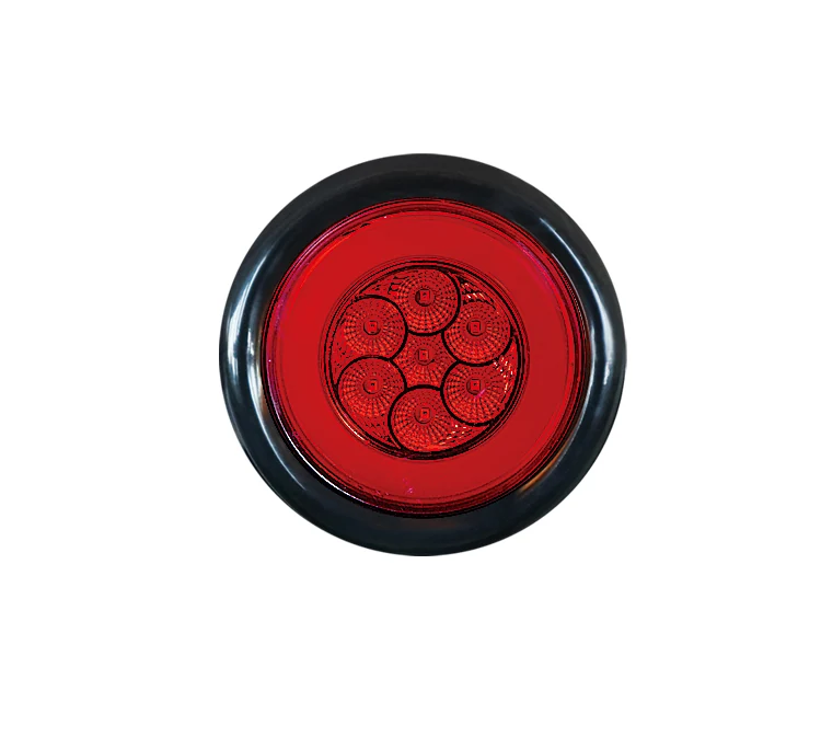4 inch round 7 LED tail lamp for trucks - lens detail