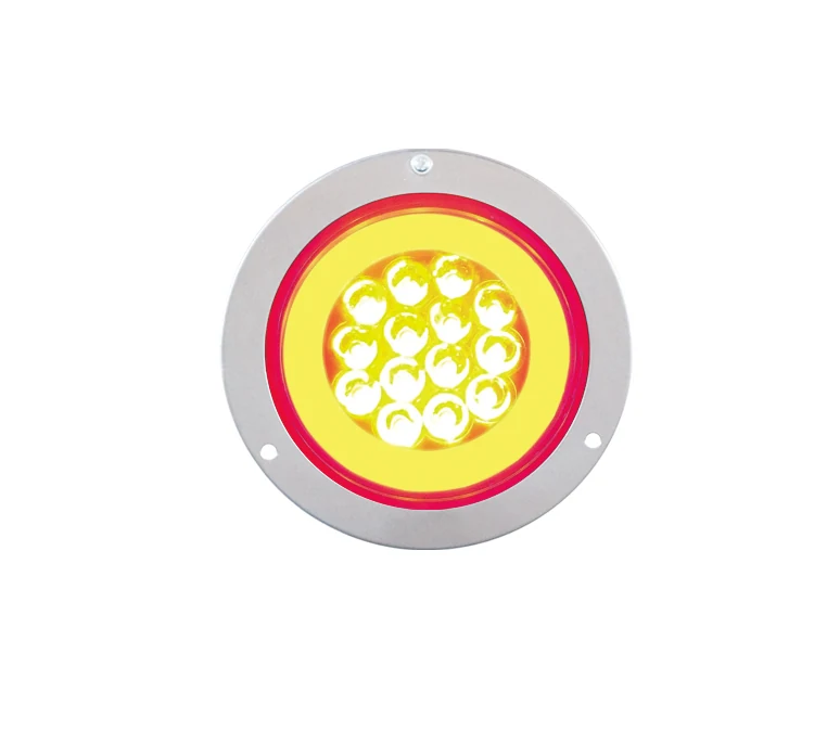 14 LED 4 inch truck stop turn tail light - angled view