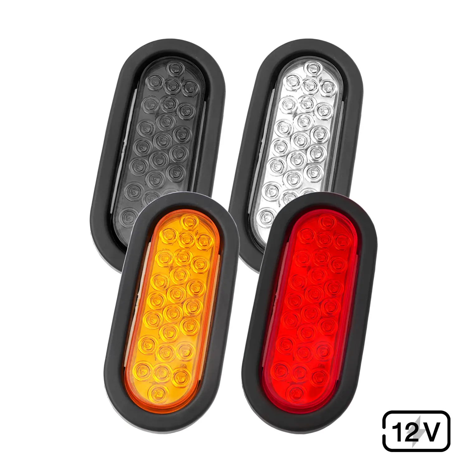 Rubber grommet 6 inch oval F3 Piranha 24 LED trailer tail light - product photo