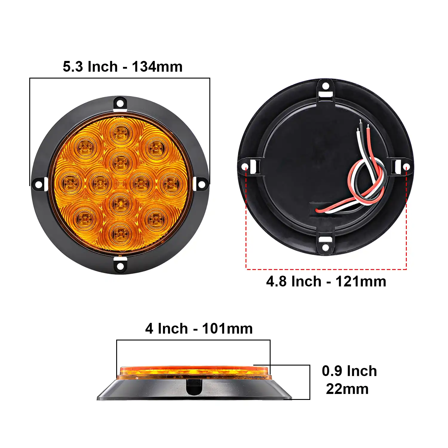 Strobe F3 Piranha 12 LED truck tail light - lens detail