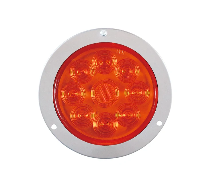 Universal 9 LED round truck tail lamp - angled view