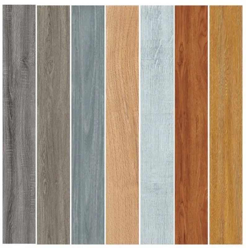 LVT flooring plank showing the wood grain print and bevelled edge