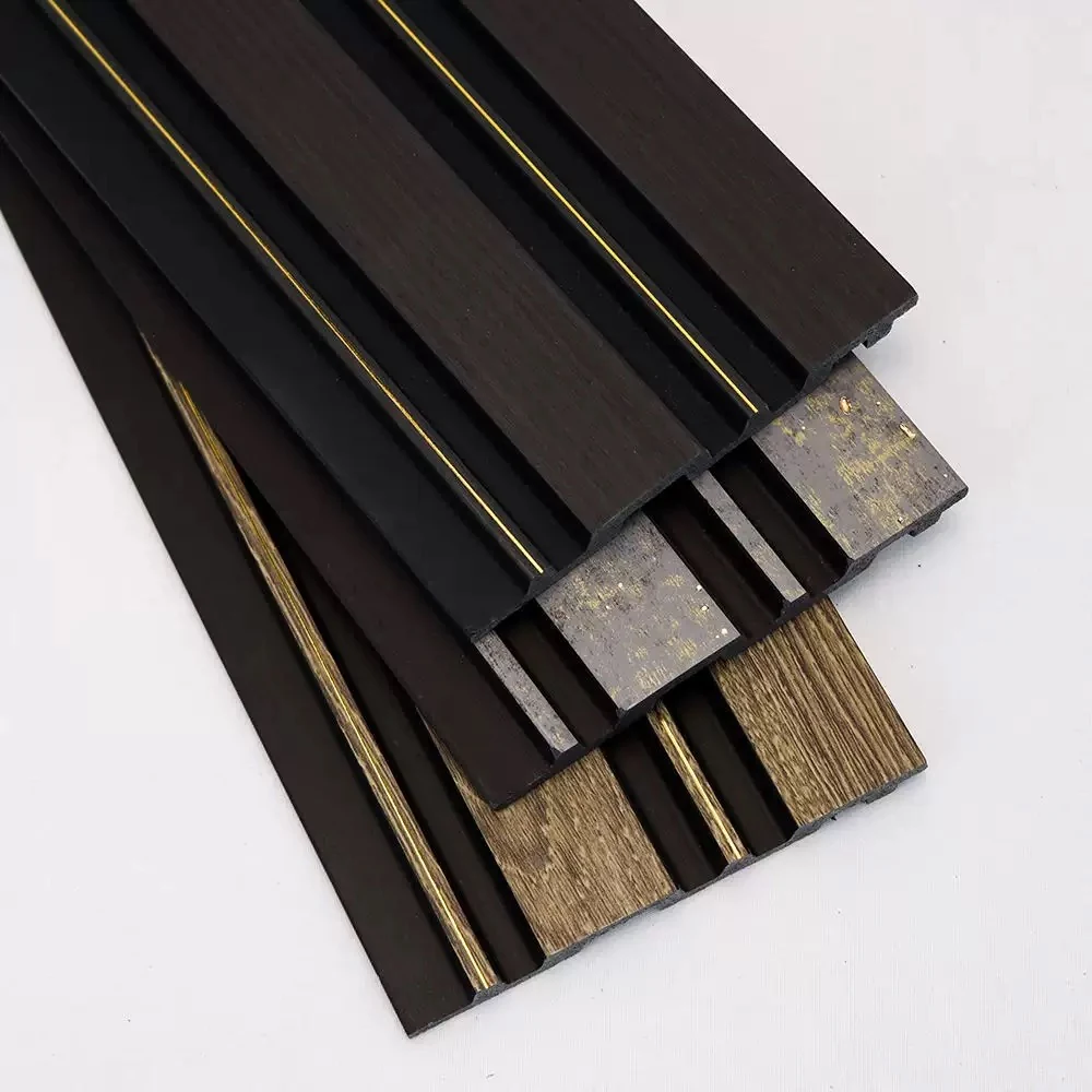 PS 3D wall panel samples in different woodgrain tones