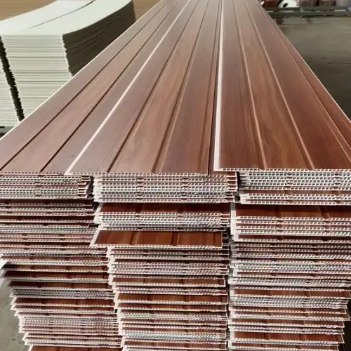 PVC ceiling panel showing the printed surface finish and panel joint profile