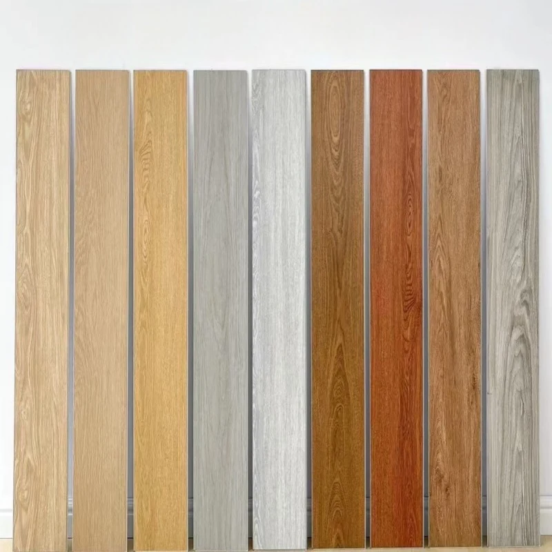 SPC flooring planks stacked showing thickness options