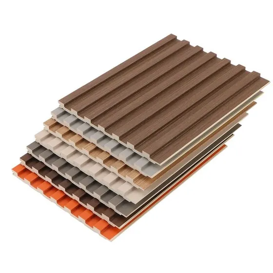 WPC interior wall panel WW-IN15020 showing the fluted veneer face