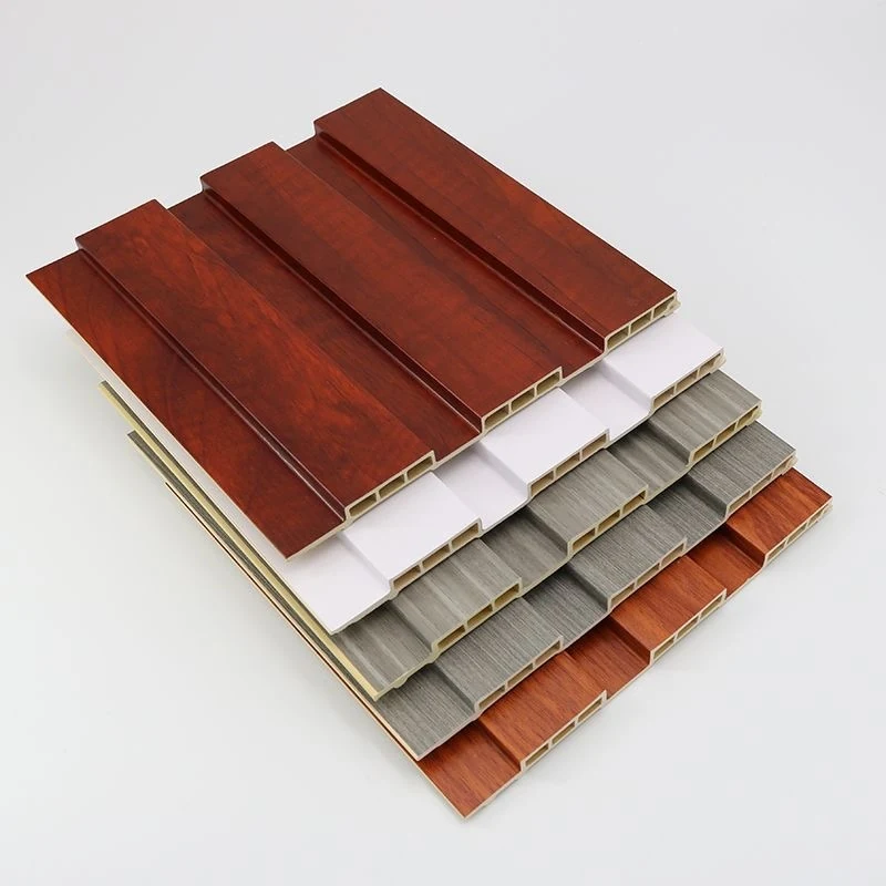 WPC interior wall panels shown at an angle to reveal profile depth