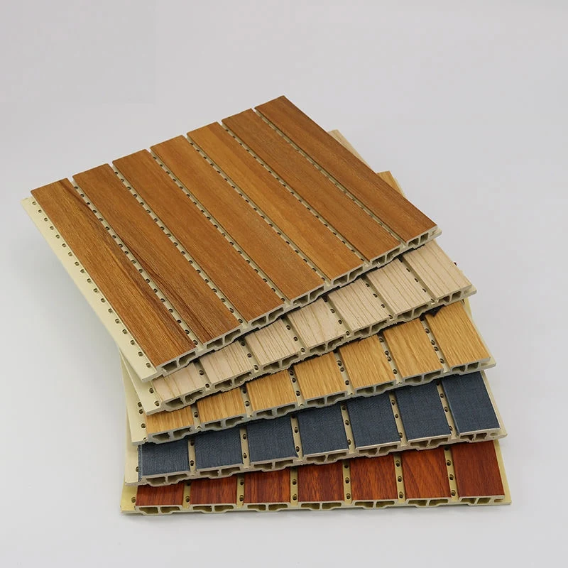 WPC interior wall panels shown at an angle to reveal the profile