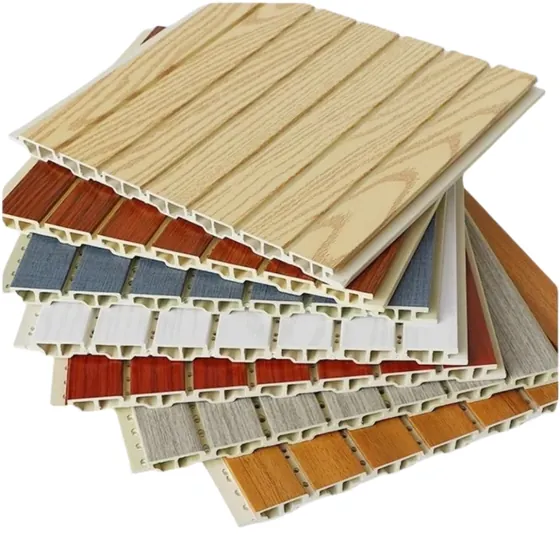 WPC interior wall panel WW-IN21012 showing the 210mm wide veneer face