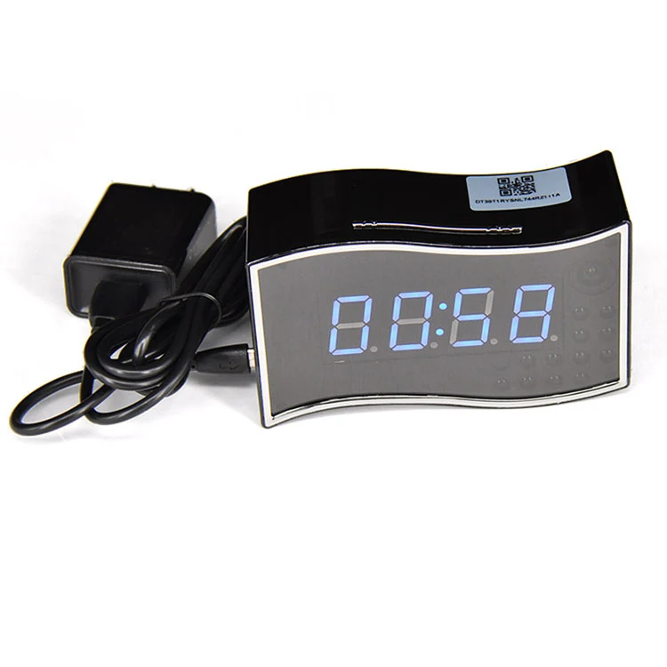 Wide Angle WiFi Alarm Clock Camera WF-1080SAC shown in a room setting