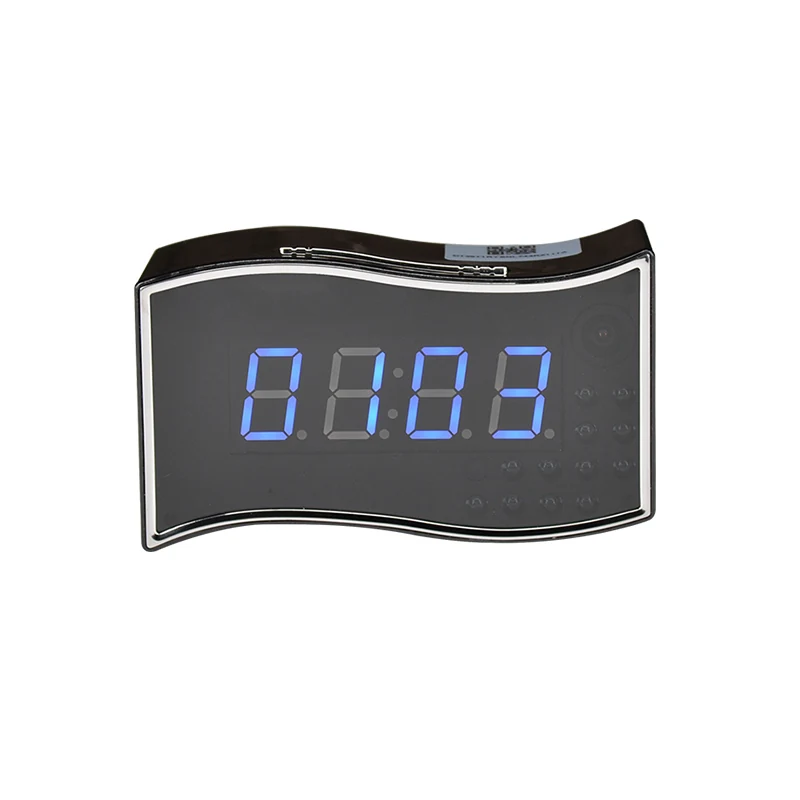 Wide Angle WiFi Alarm Clock Camera WF-1080SAC shown from the front