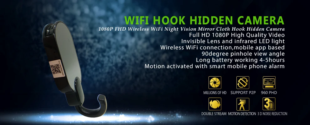 WiFi Clothes Hook Camera WF-1080HKC product view 6 of 10