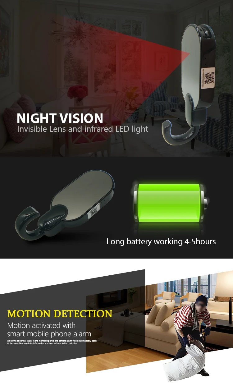 WiFi Clothes Hook Camera WF-1080HKC product view 8 of 10