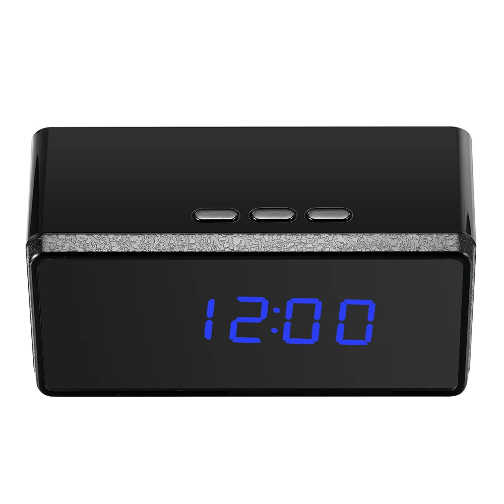 Night Vision Desk Clock Camera DVR-1080DKC detail view of the lens and controls