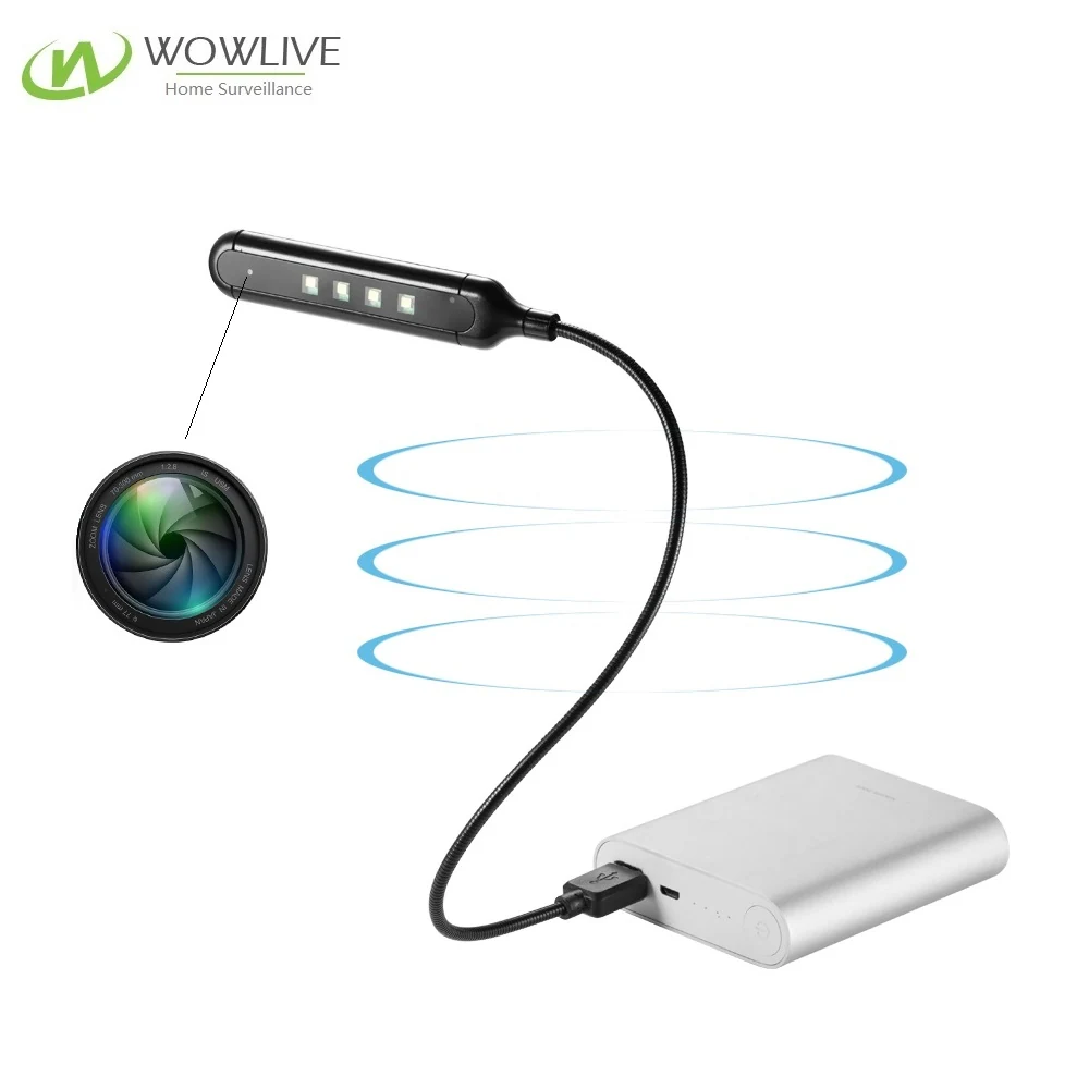 WiFi USB Desk Lamp Camera WF-1080ULC detail view of the lens and controls
