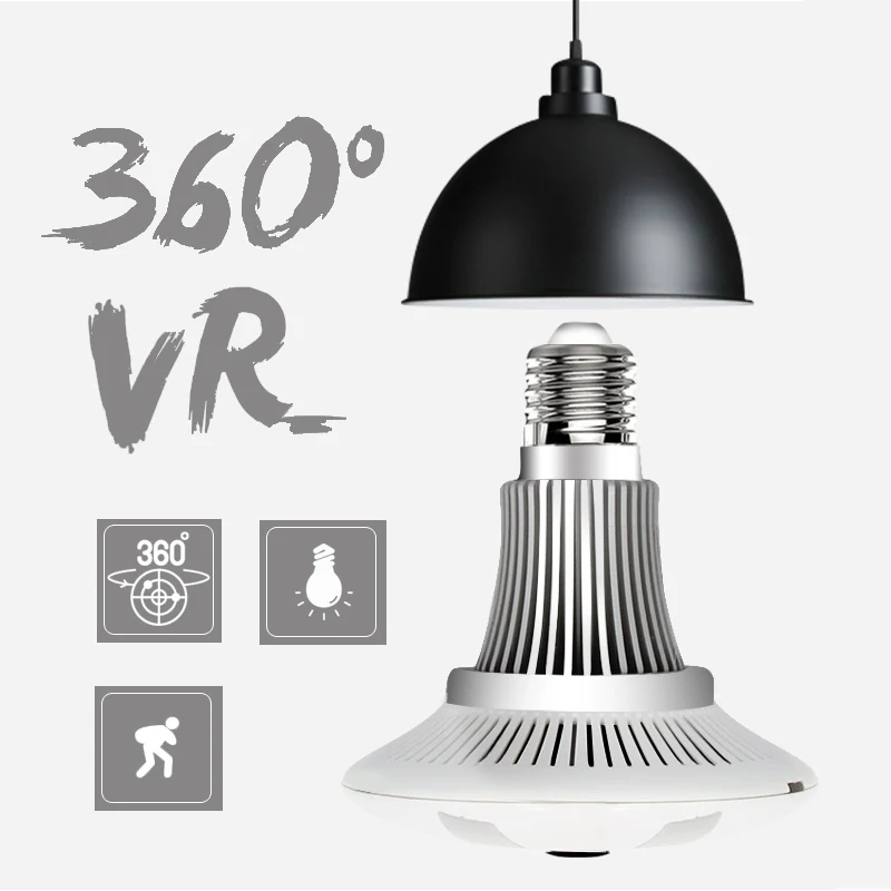 360 Panoramic Bulb Camera E27 WF-360BUB detail view of the lens and controls