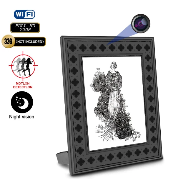 Photo Frame WiFi PIR Camera WF-720PFC side view showing the camera housing