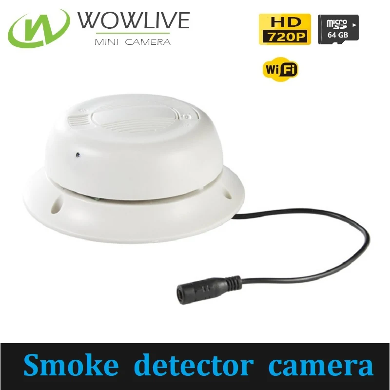 Smoke Detector Style WiFi Camera WF-720SMK shown from the front