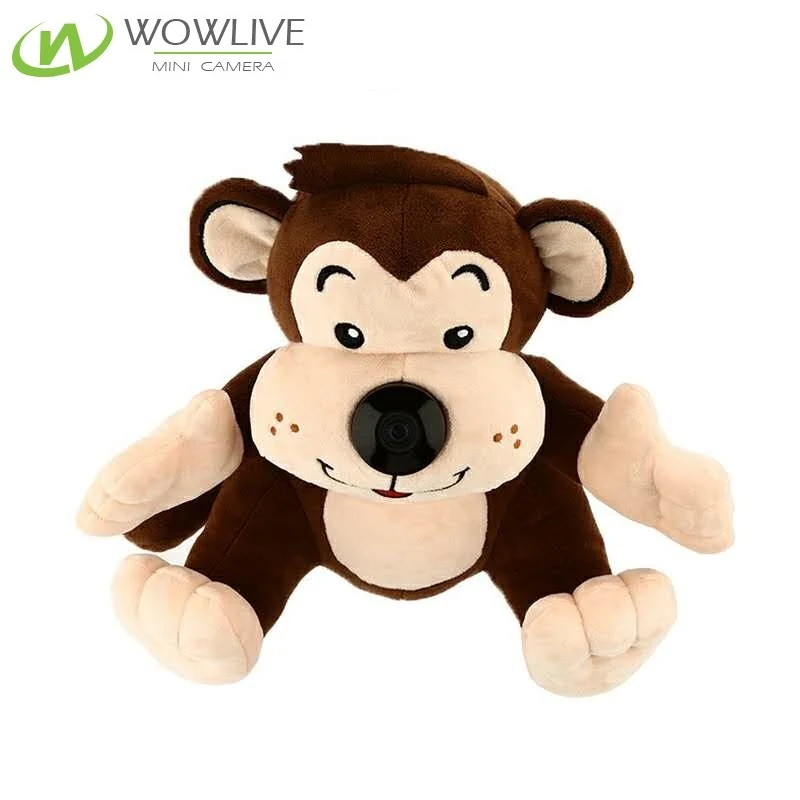 WiFi Monkey Doll Baby Monitor WF-720MDC detail view of the lens and controls
