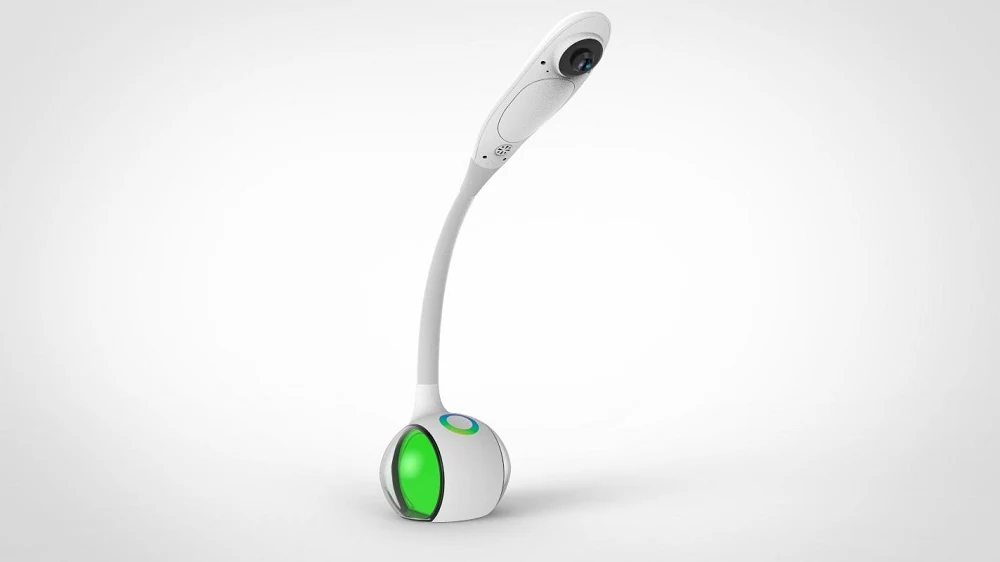 WiFi Table Lamp Baby Monitor WF-720TLC detail view of the lens and controls