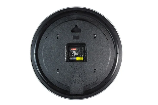 Stainless WiFi Wall Clock Camera WF-720WCC detail view of the lens and controls