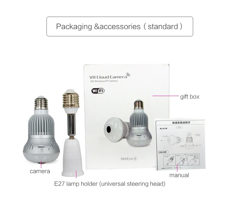 360 Panoramic Bulb Camera B22 WF-360BUC product view 7 of 10