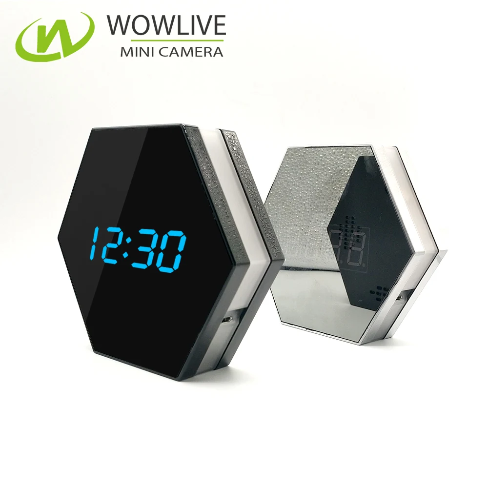 RGB Nightlight WiFi Clock Camera WF-1080OKC side view showing the camera housing
