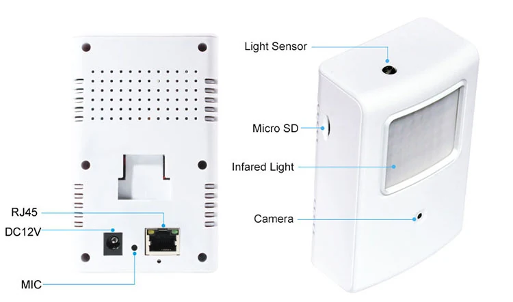 720P Night Vision PIR WiFi Camera WF-720PIR shown in a room setting