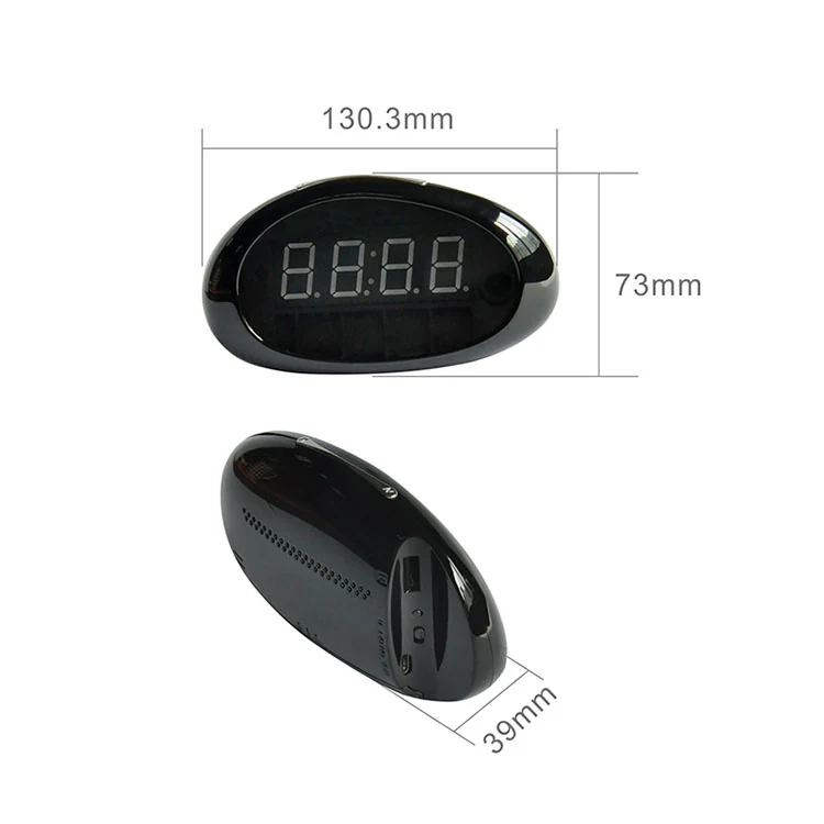 Compact WiFi Alarm Clock Camera WF-1080DAC shown in a room setting