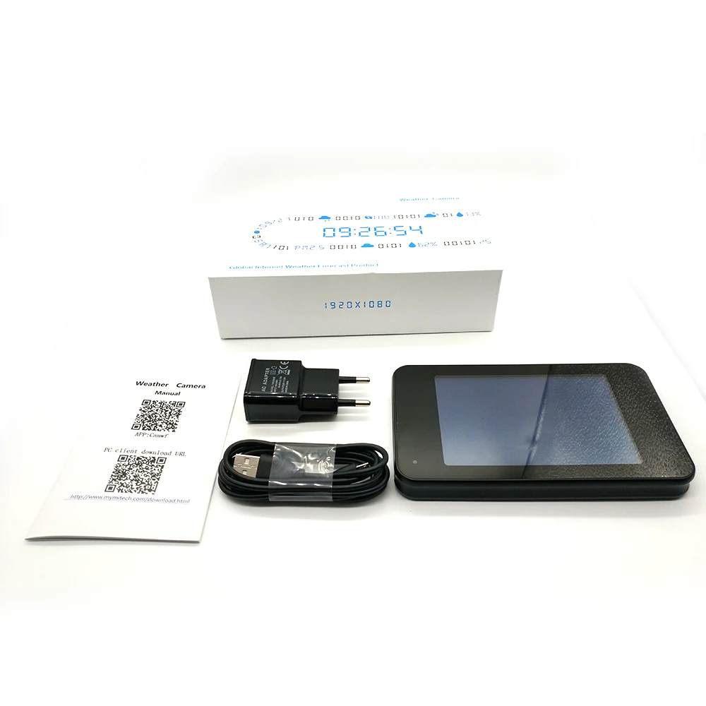 WiFi Weather Station Clock Camera WF-1080WCL shown from the front
