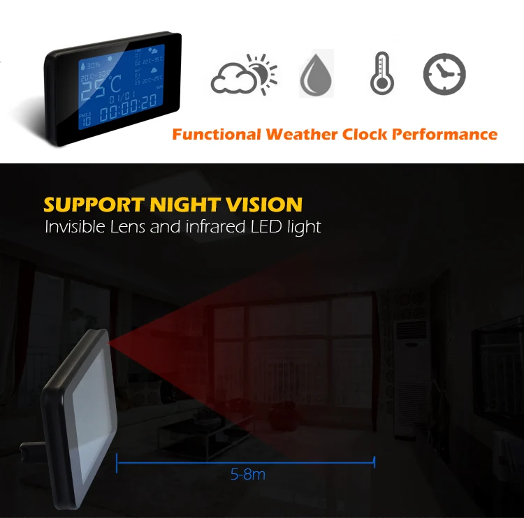 WiFi Weather Station Clock Camera WF-1080WCL product view 9 of 10