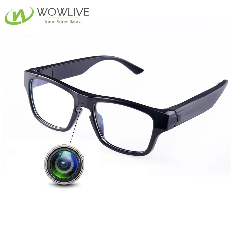Live Streaming WiFi Glasses Camera WF-1080GTC detail view of the lens and controls