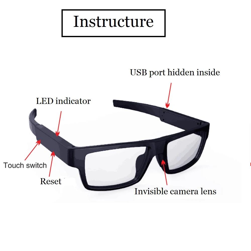 Live Streaming WiFi Glasses Camera WF-1080GTC product view 8 of 10