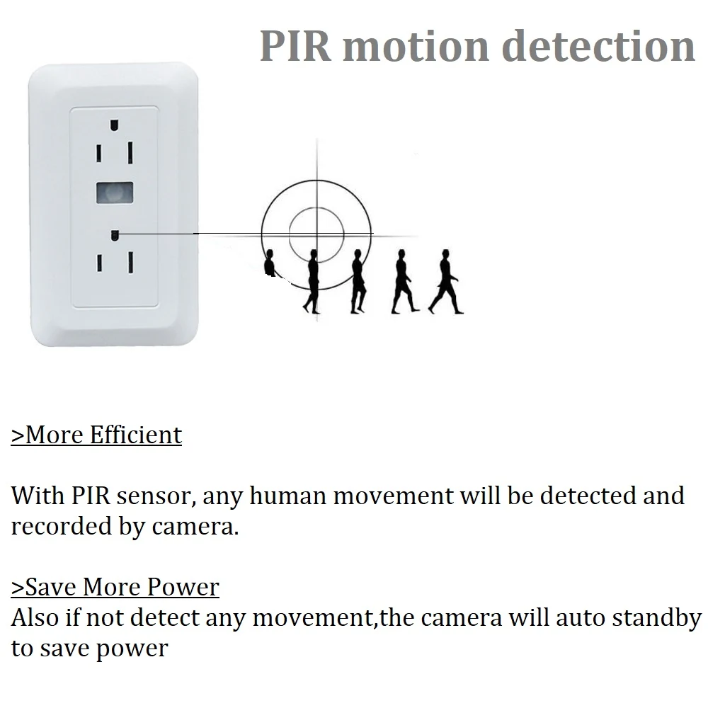 PIR Wall Outlet Charger Camera DVR-1080WOC product view 8 of 10