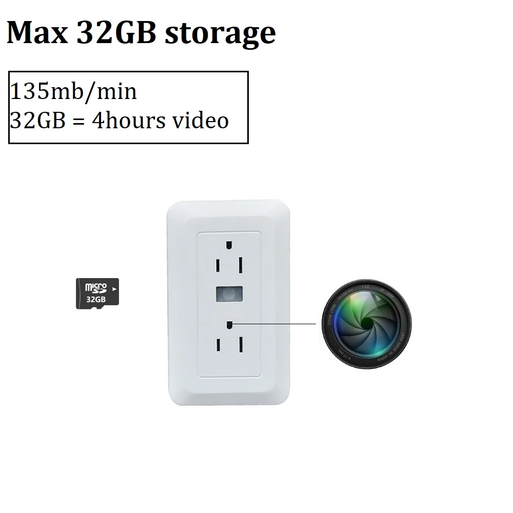 PIR Wall Outlet Charger Camera DVR-1080WOC product view 7 of 10