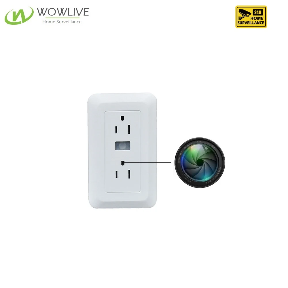 PIR Wall Outlet Charger Camera DVR-1080WOC shown from the front