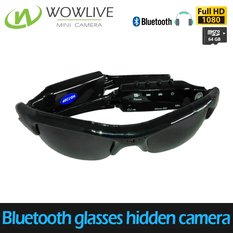 Bluetooth Sunglasses Camera With Earphone DVR-1080BSE side view showing the camera housing
