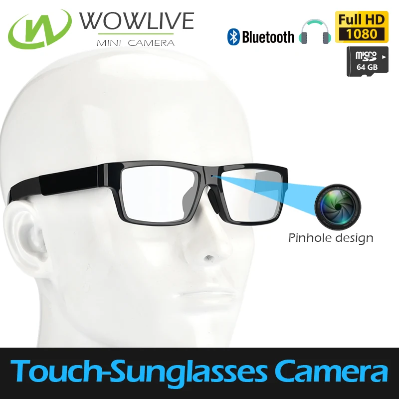 Bluetooth Sunglasses Camera With One Touch Recording DVR-1080SBG side view showing the camera housing