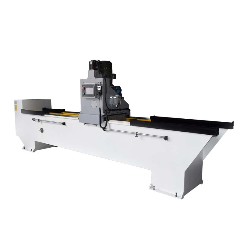 Linear knife sharpening machine grinding a long straight converting blade