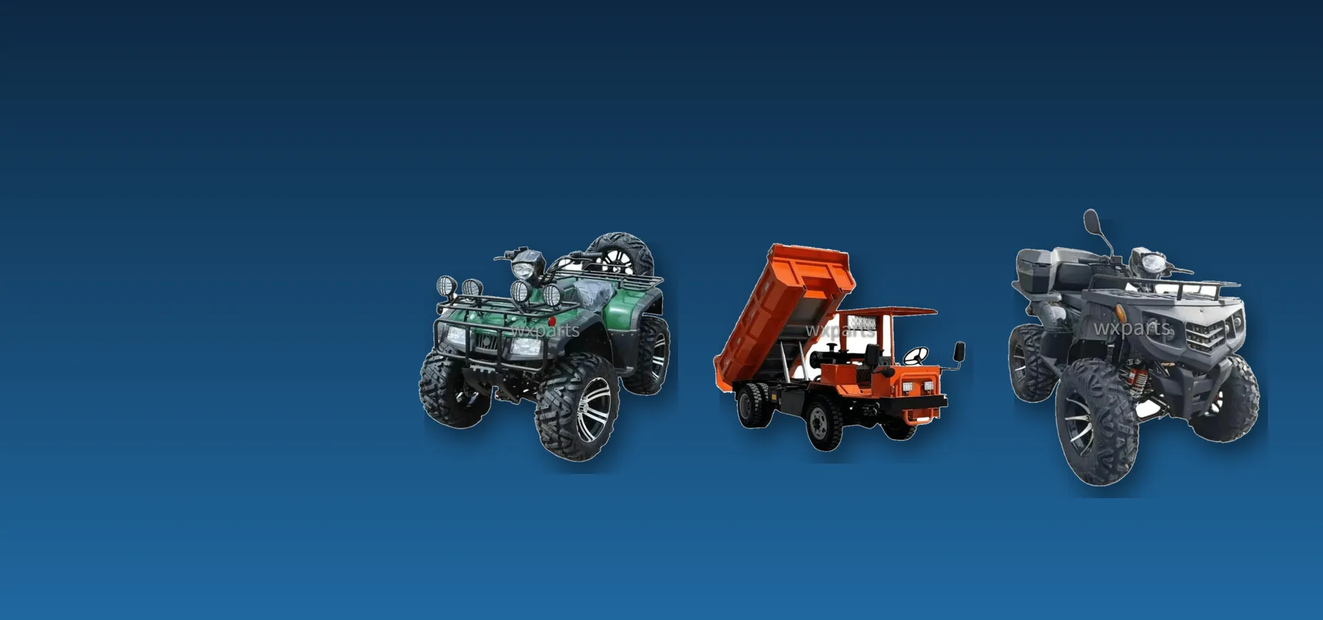 All-terrain vehicles and a 5 ton mining dumper supplied by WX Vehicle Parts