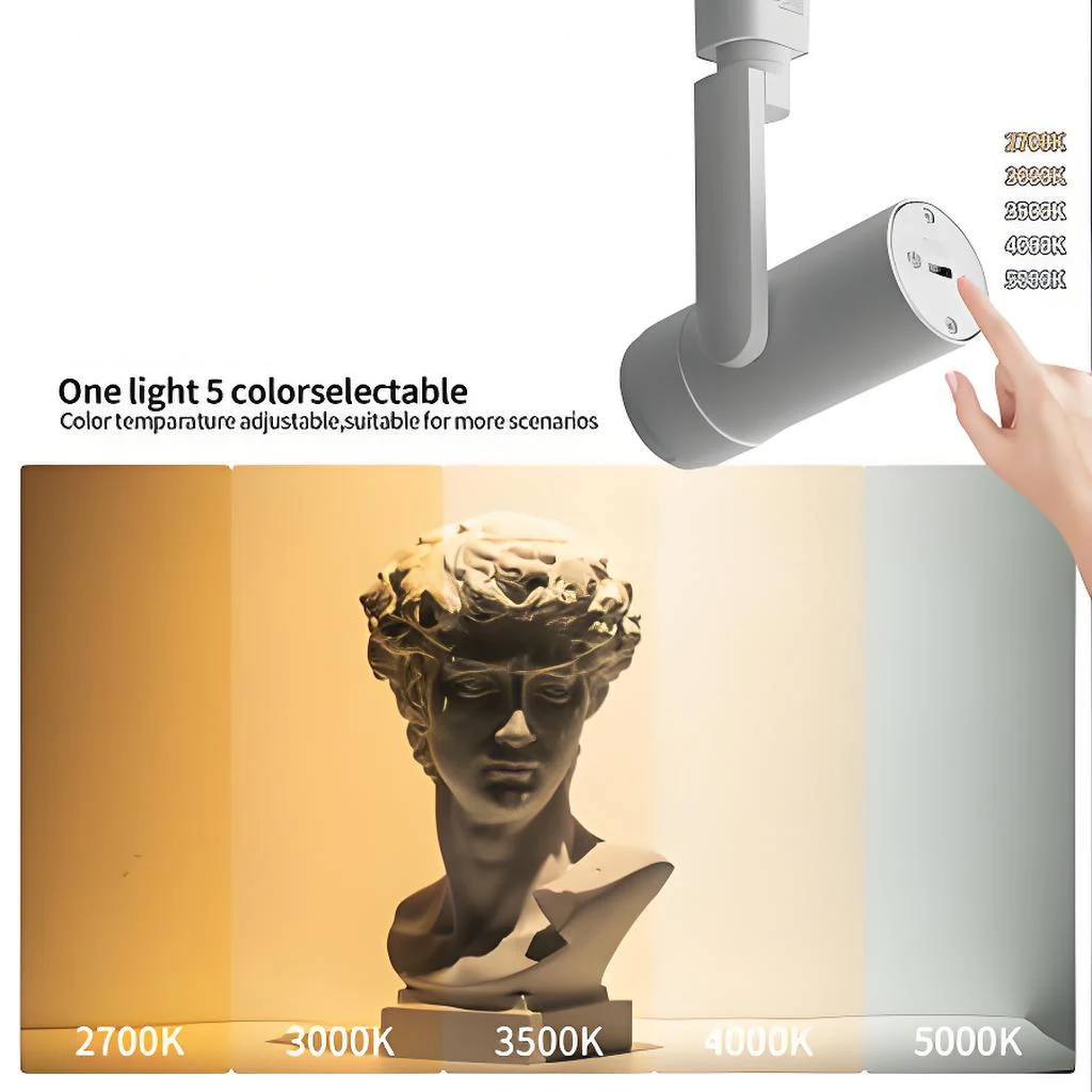 5-Color Zoomable LED Track Light XL04 colour temperature options
