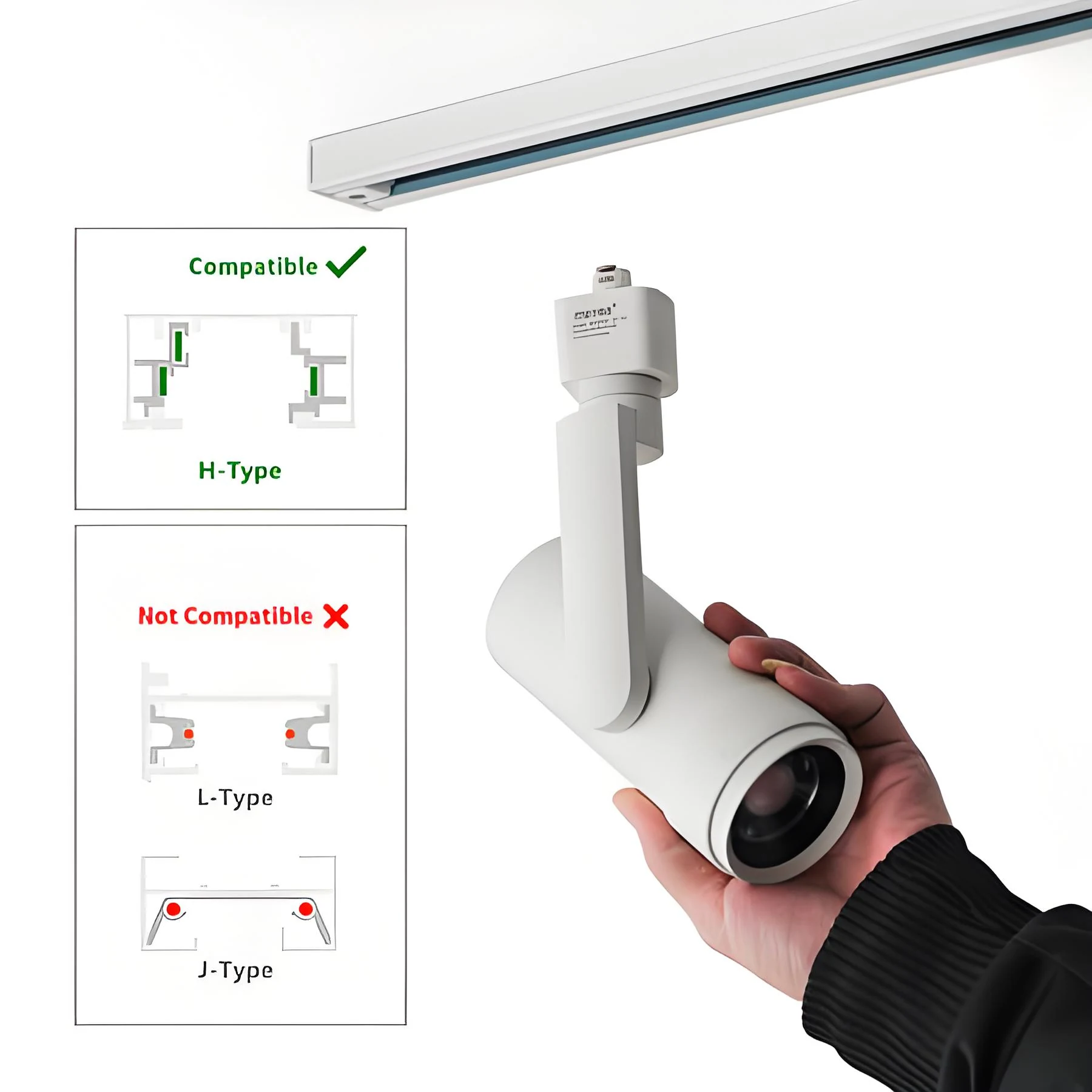 5-Color Zoomable LED Track Light XL04 detail view