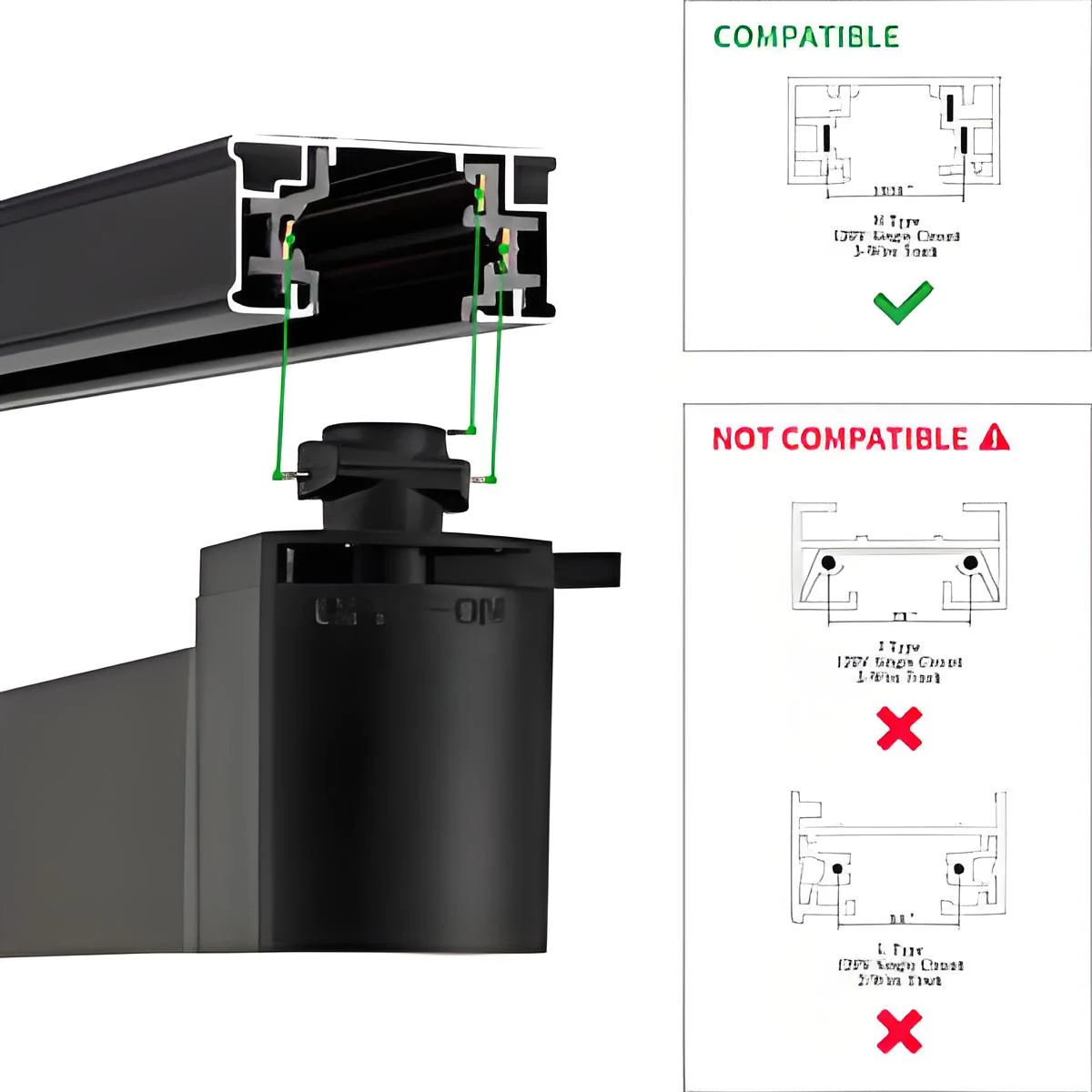 20W 5-Color Linear LED Track Light GDSD12B-3 detail view