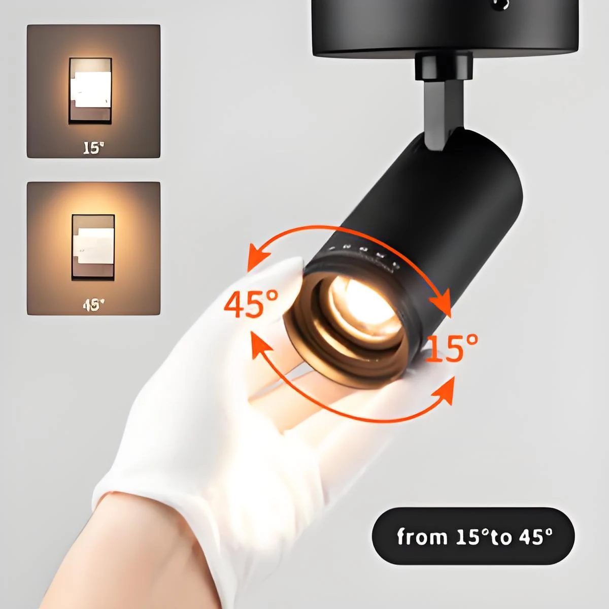 5-Color Zoomable Indoor Spot Light X0009-01B-3 colour temperature options