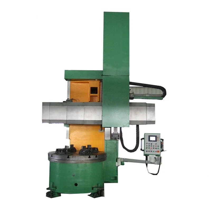 C5112F and C5116F single column vertical turning lathes with round table column vertical tool holder and side tool holder