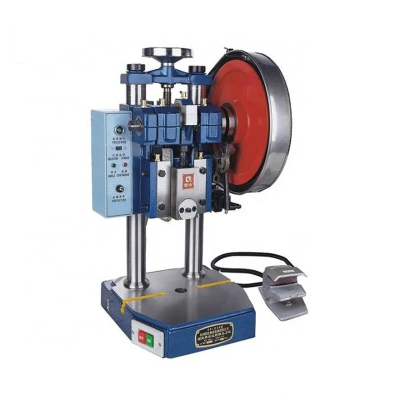 JB04 series table small press machine with cast C-frame flywheel drive motor slide ram and square bed plate